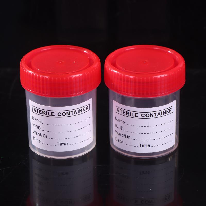 10/50Pcs 60Ml Plastic Cup Container Disposable Urine Collection Sample Cup Specimen Bottle Container With Tags