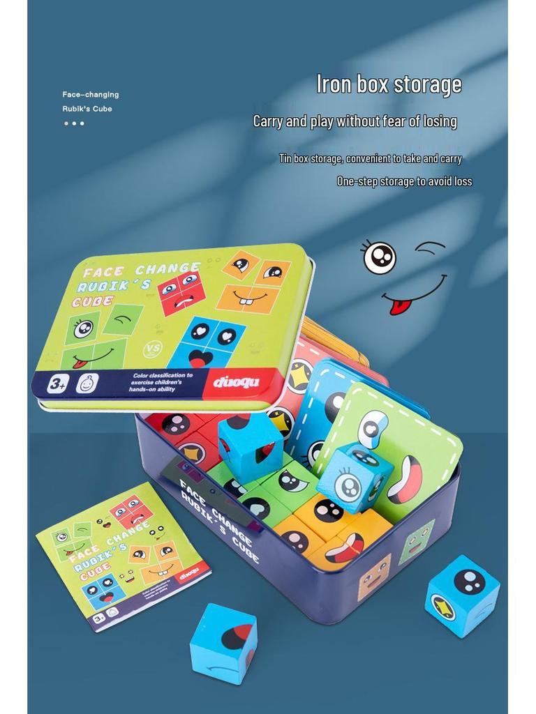 Cross-border Face-Changing Magic Cube Building Puzzle Game for Kids - Fun & Educational with Bell Battle Challenge