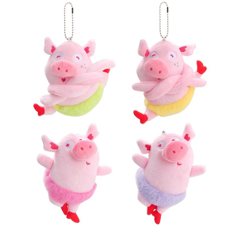 Adorável Show Show Porco Dança de Balé Brinquedo de Pelúcia Pingente Boneca de Porco de Desenho Animado Decoração de Bolsa Presente