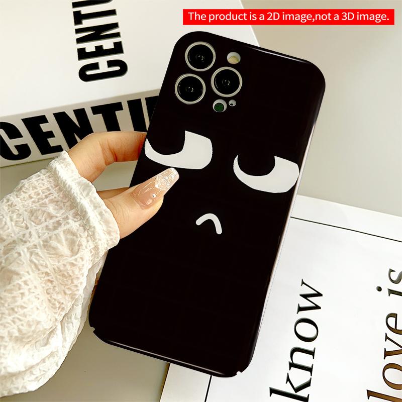 2DFlat **Minimalist Face Design Phone Case** All inclusive film hard iPhone case, compatible with iPhone 18 Pro Max 17 16 15 14 13 12 11
