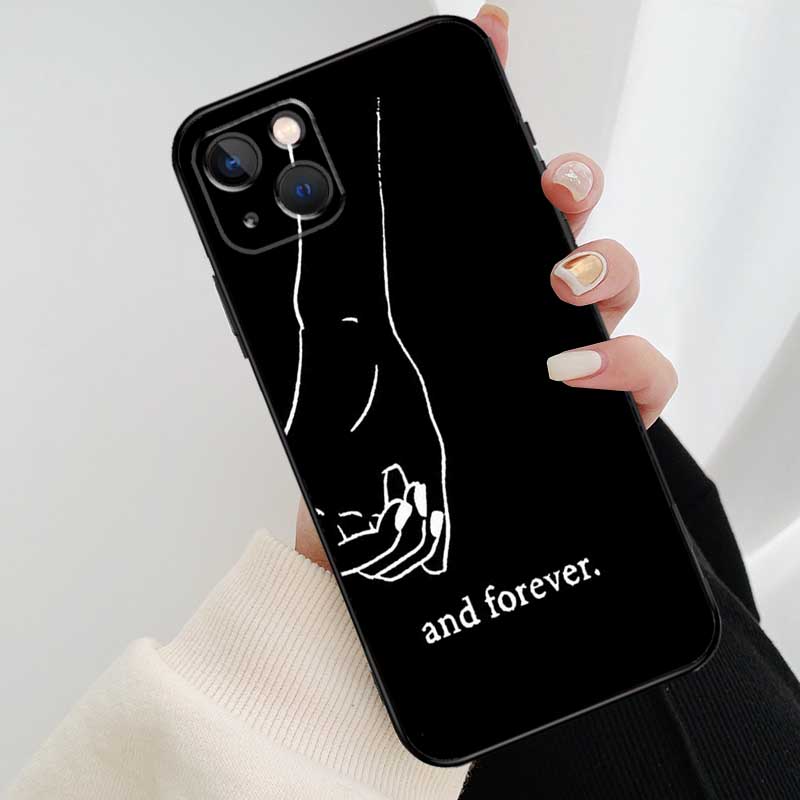 BFF Best Friends Forever Black Phone Case For iPhone 17 Pro Max 16 15 14 11 12 13 Pro Max Mini 15 16 Plus 16e 17 Air Cover