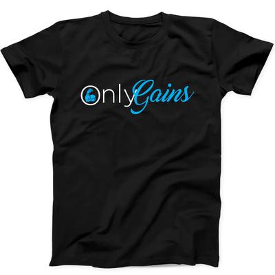 Only Gains GYM No Pain No Gain Manga Funny Gift Tee Black T Shirt 97