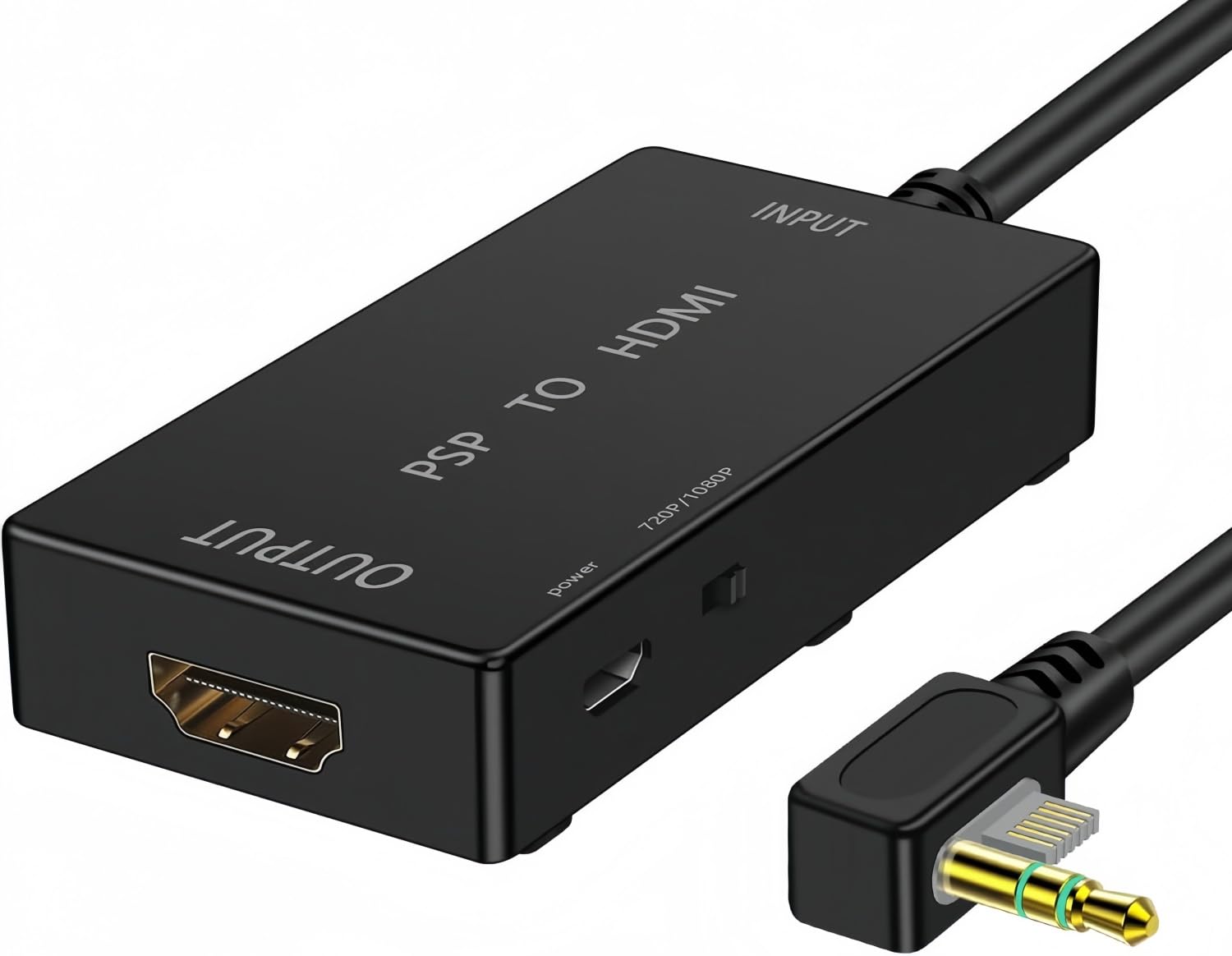 

HDMI Converter for PSP 2000/3000 Models, Chip Upgrade, HDTV to HDMI Adapter, Supports 720p/1080p Resolution - Black