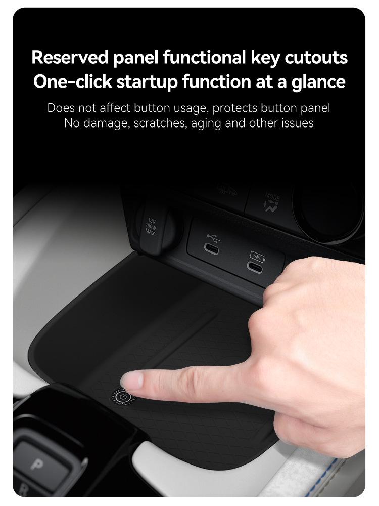 Wireless Charging Silicone Pad: Compatible with 25 Prelude Models, Dustproof Car Central Control Storage