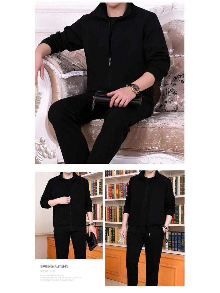 Men's Winter Two-Piece Cardigan Hoodie Sports Suit