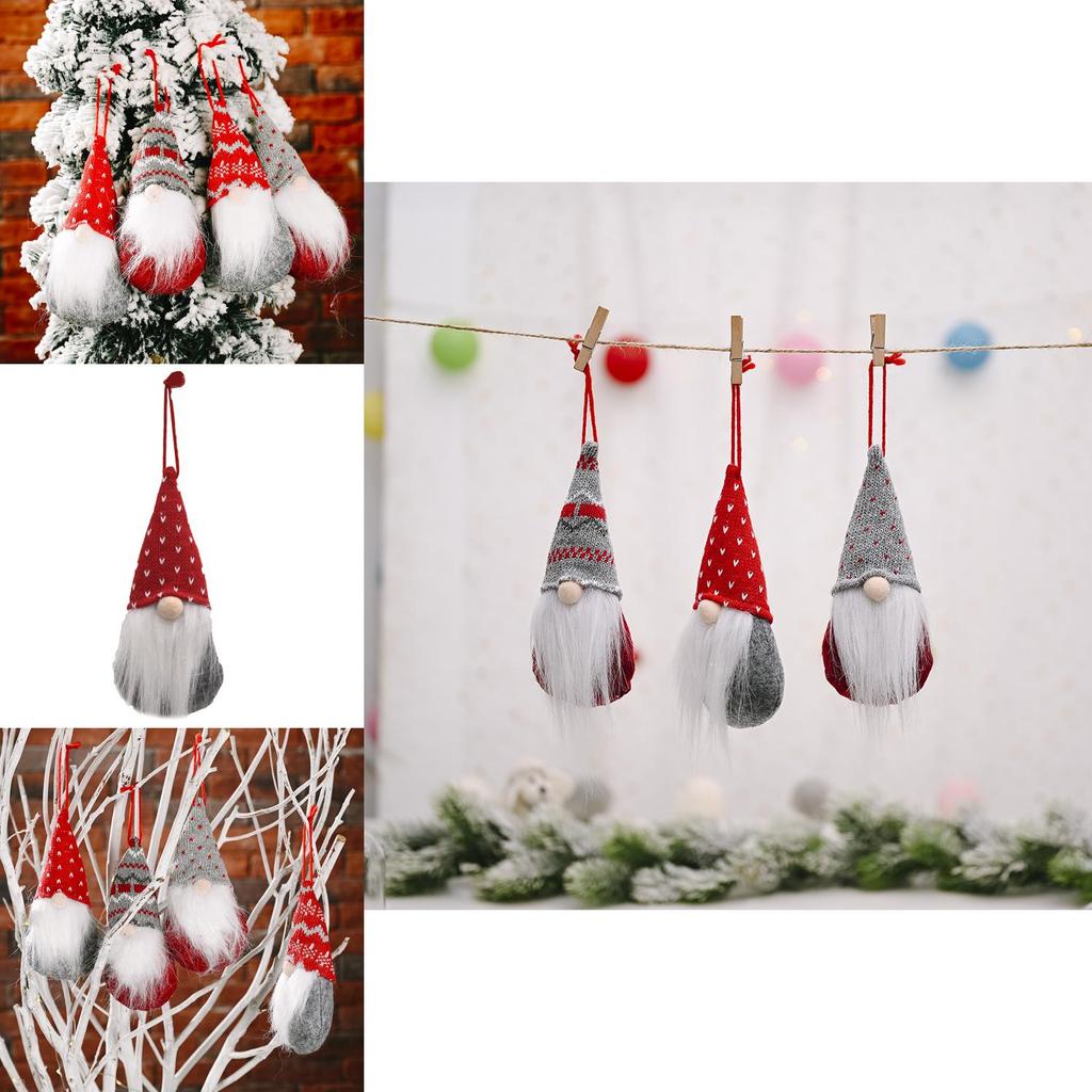 Unique Knitted Hat Forest Old Man Head Doll Ornament For Beautiful Christmas Decor