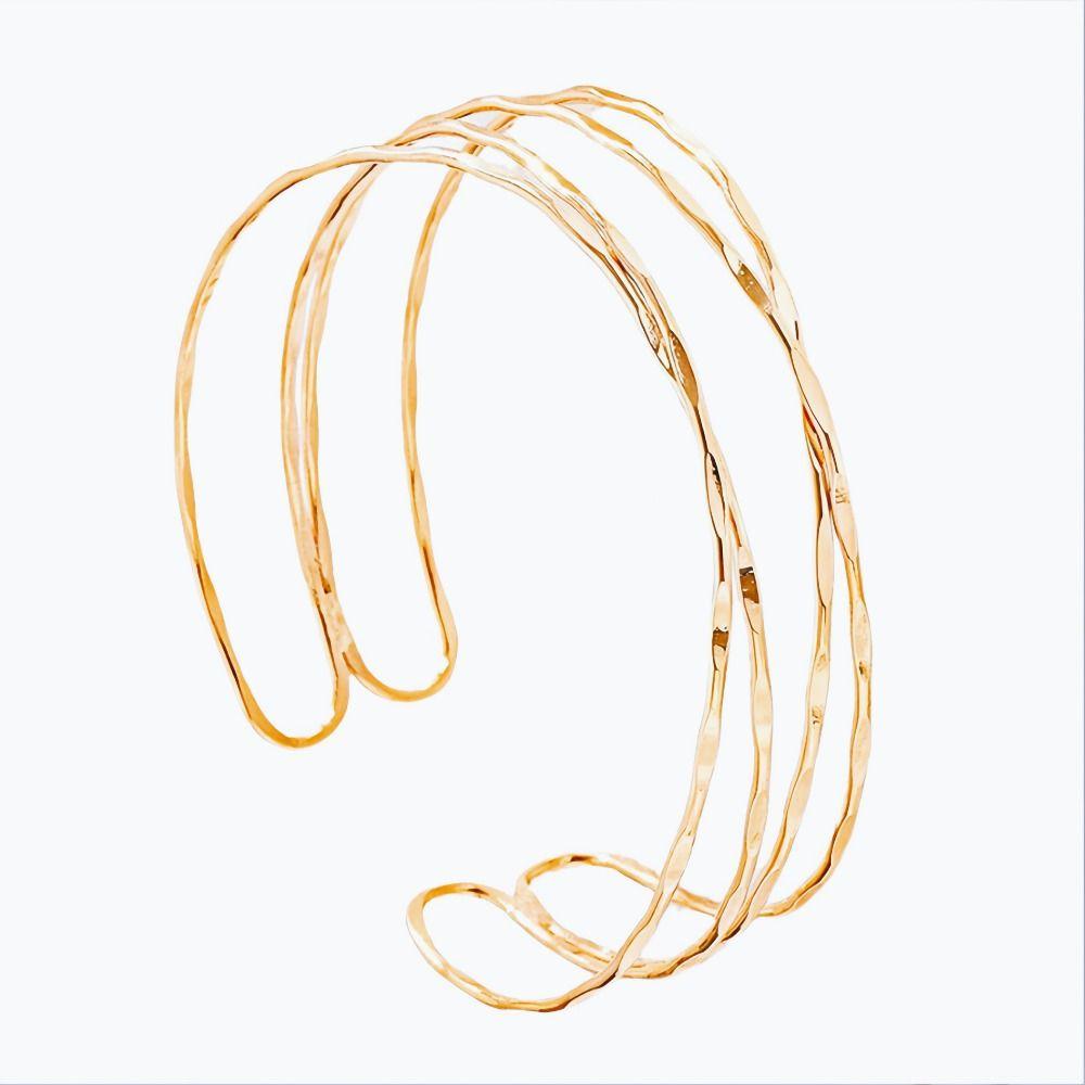 Geometric Pattern Cross Bracelet Women Fashion Upper Cuff Bracelet Open Arm Bangles Party Wear