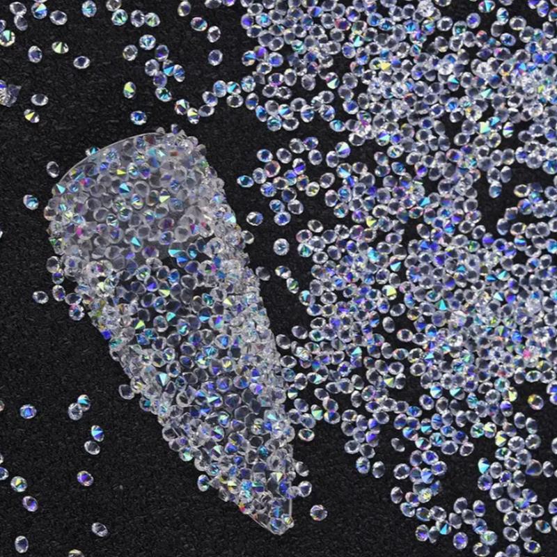 1,5 mm Klarer Kristall AB Gold 3D Flatback Stein Schmuck Edelsteine Nagelkunst Strass Dekorationen Schuhe und Tanz Dekor Maniküre