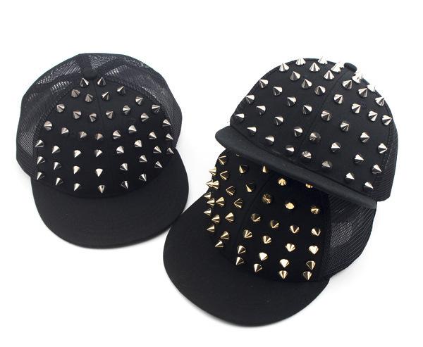 BASEBALL CAPS FOR BOTH Men Women Boys Girls Punk Studded Baseball Hip-Hop Hat Adjustable Snapback Spike Rivet Stud Cap