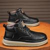 Putian Autumn/Winter Black Martin Boots: Trendy Retro British Thick-Soled High-Top Men's Work Boots