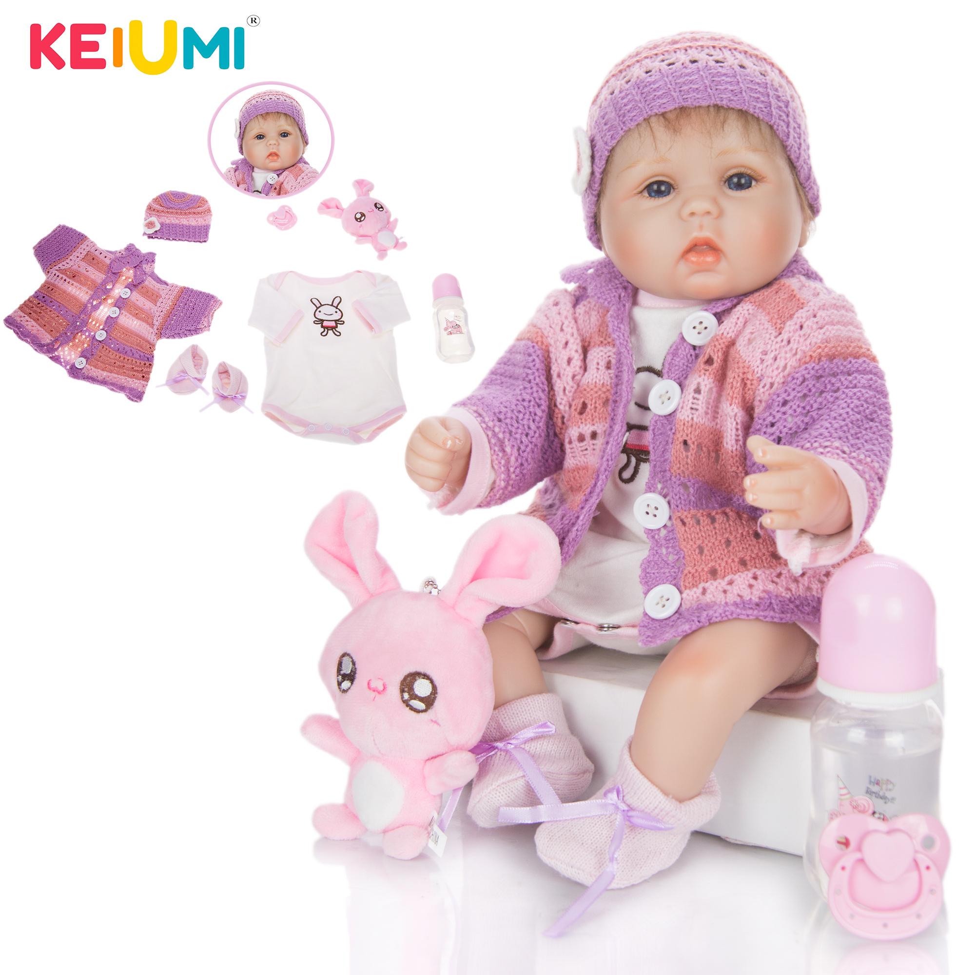 

KEIUMI 42 см силиконовая мягкая тканевая кукла реборн для младенцев реалистичная кукла для новорожденных для детей подарок на день рождения и Рождество