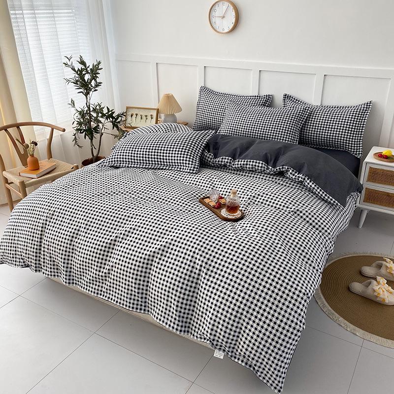 Washed Cotton Skin-Friendly Duvet Cover for Single/Double Bed - Simple & Fresh Design