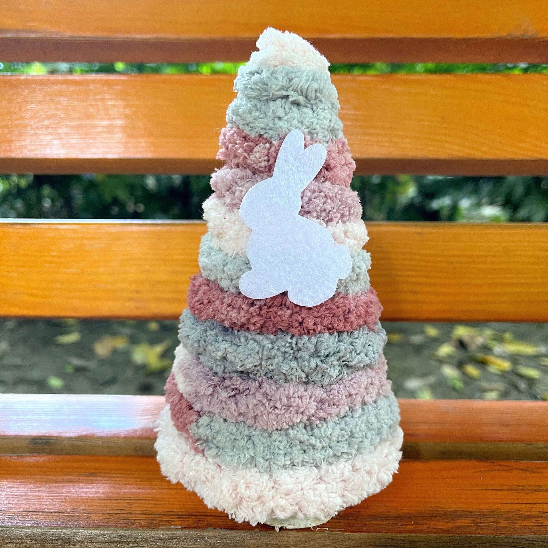 

Пасхальное дерево в форме весеннего мини-украшения с рисунком из мультфильма, декоративное деревянное украшение для дома, вечеринки, настольное украшение для стола розовый/серый