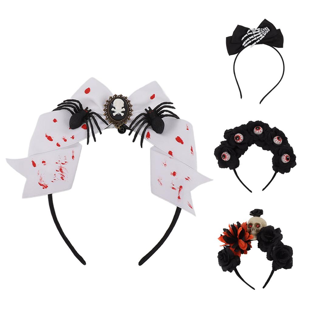 Halloween Headband Lifelike Hand Skeleton Skull Mischief Scary Costume Decoration for Party