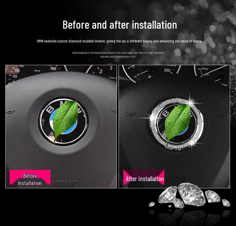 Crystal Diamond Handbrake Button Sticker for 2016-2020 BMW X1 Interior