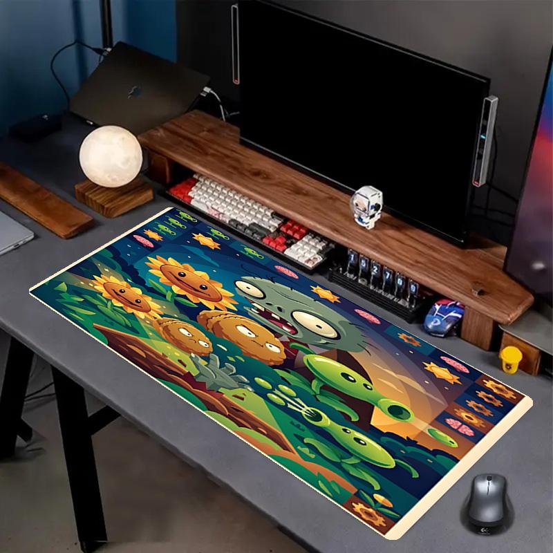 Plants vs. Zombies Print Mouse Pad, Anti‑Slip Desktop keyboard Mat, for PC Laptop Gaming Working Daily Use, Cool Festival Surprise Gift