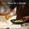 TrendPlain 16 oz/470 ml Cooking Oil Spray - 2-in-1 Oil Spray Bottle & Dispenser, Kitchen Gadget for Air Fryers, Salads, and BBQs, Black & White