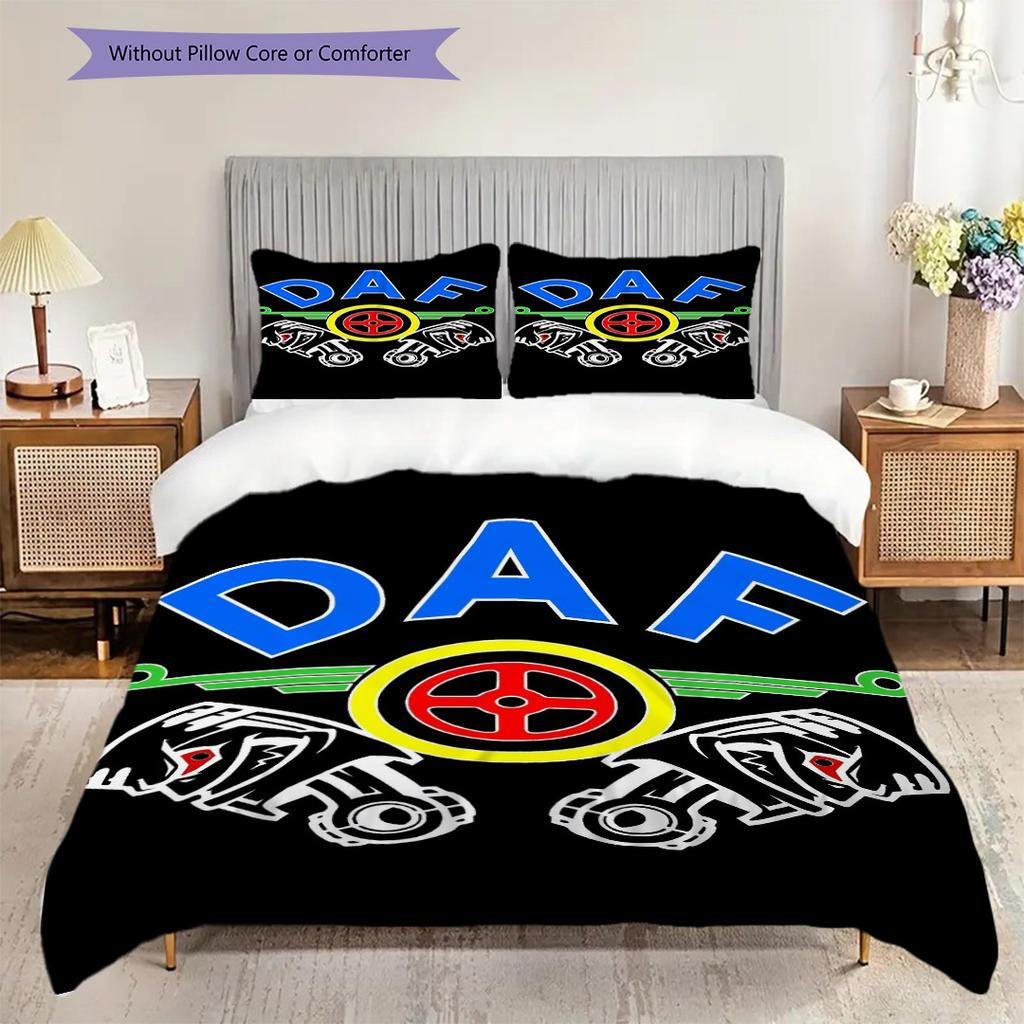 Blue Truck Mountain Road Bedding (1 * duvet cover + 2 * pillowcase, without core) 2D Flat Duvet cover and pillowcase Christmas birthday gift