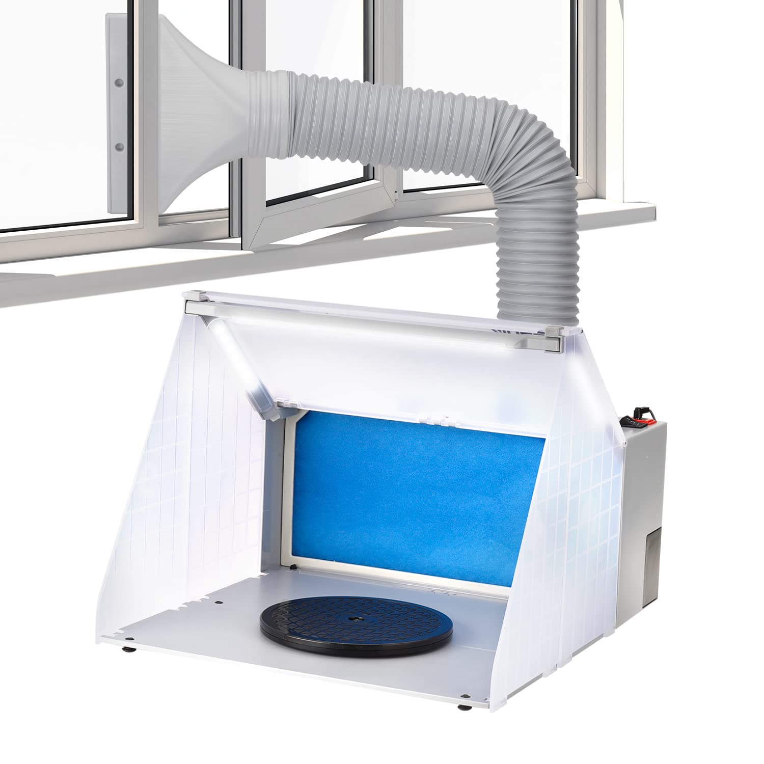 

Anesty Paint Booth Spray Booth LED Lighting with 2 Switch Modes, LED Only Light, Includes Extension Duct Hose and Replacement Filter