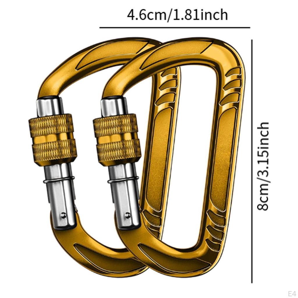 Carabiner Clip for Keychain Use, D Lock Outdoor Activities And Fishing