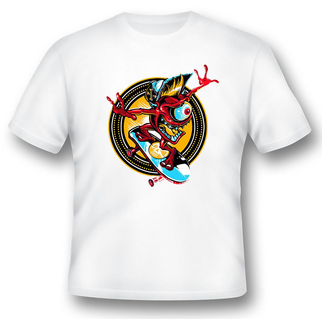 Caliskater skateboarding eyeball black or white tee skate or die S разноцветный