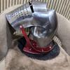 Handmade Medieval Barbute Helmet – 16 Gauge Steel Knight Armor, Wearable LARP Cosplay Helmet, Collector Gift