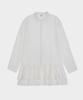 Belloel Ruffle Layered Shirt Dress Ivory