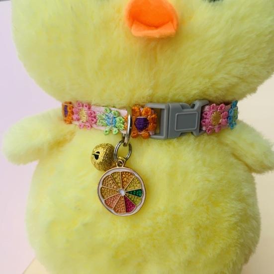 Yousheng Adjustable Flower Pattern Cat Collar with Pendant Bell Soft Lightweight Fashionable Kitten Pet Collar for Daily Wear Photos