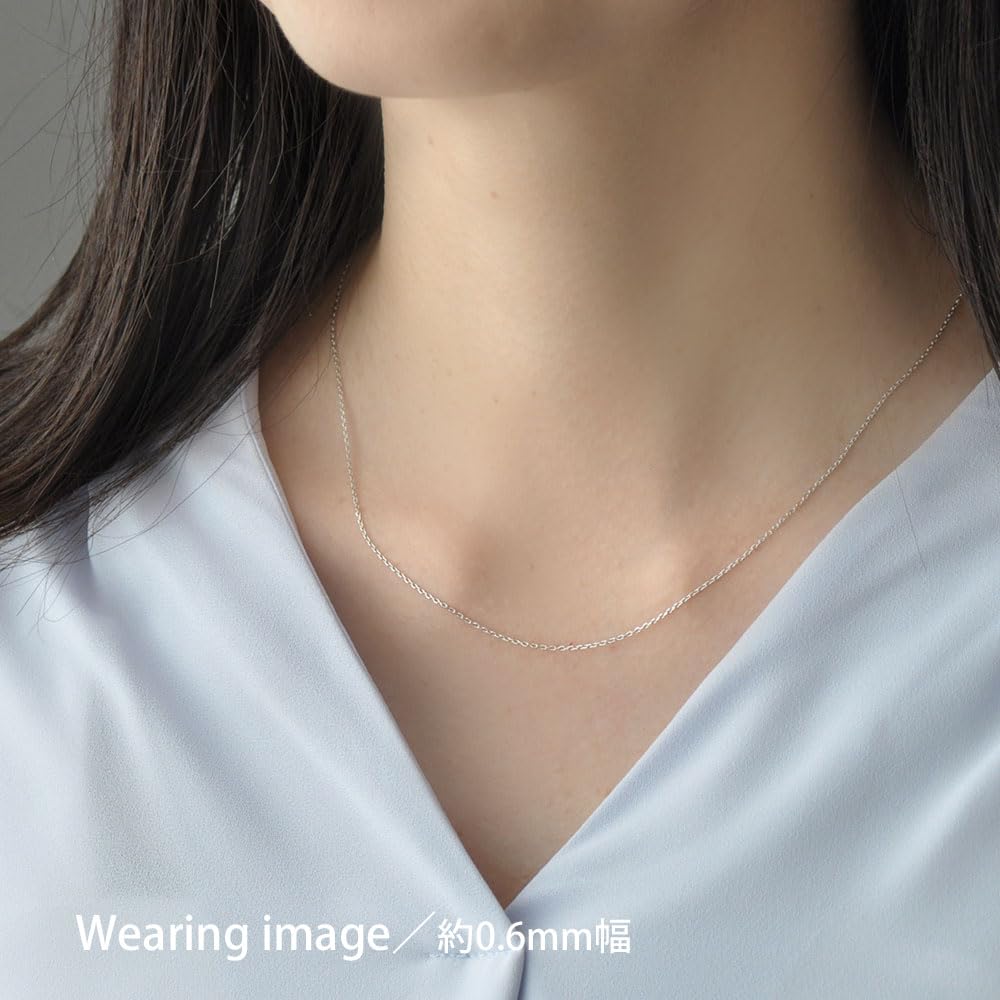 Exedia Platinum 850 Azuki Chain Adjustable with Free Adjuster Slide PNNLD PE45 (Pt850) Necklace, 45cm, Length, Pin,