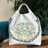 Women's Embroidered Large Capacity Leather Tote - Fashionable, Versatile, Eco-Friendly Handbag