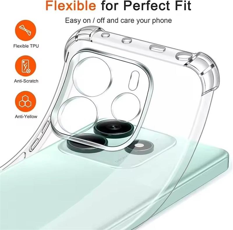 Shockproof Clear Case For Xiaomi Redmi Note 14 4G 5G Slim TPU Soft Camera Shockproof Cover On Redmy Note14 Note 14 Pro+ 5G Bag