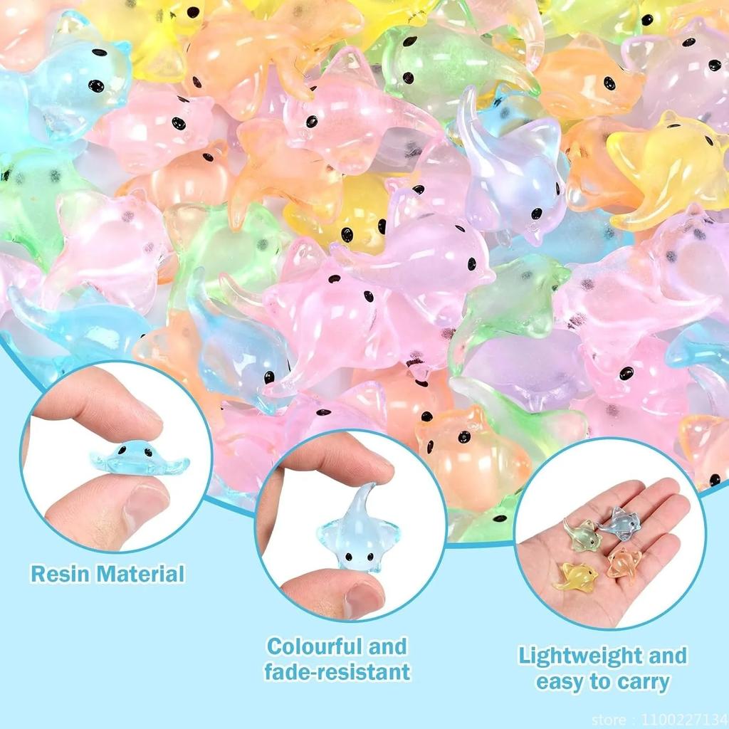 100/50Pcs Miniature Sting Ray Figurines Sculpture Realistic Resin Sting Ray Cake Topper Mini Sting Ray Sea Animal Figurine