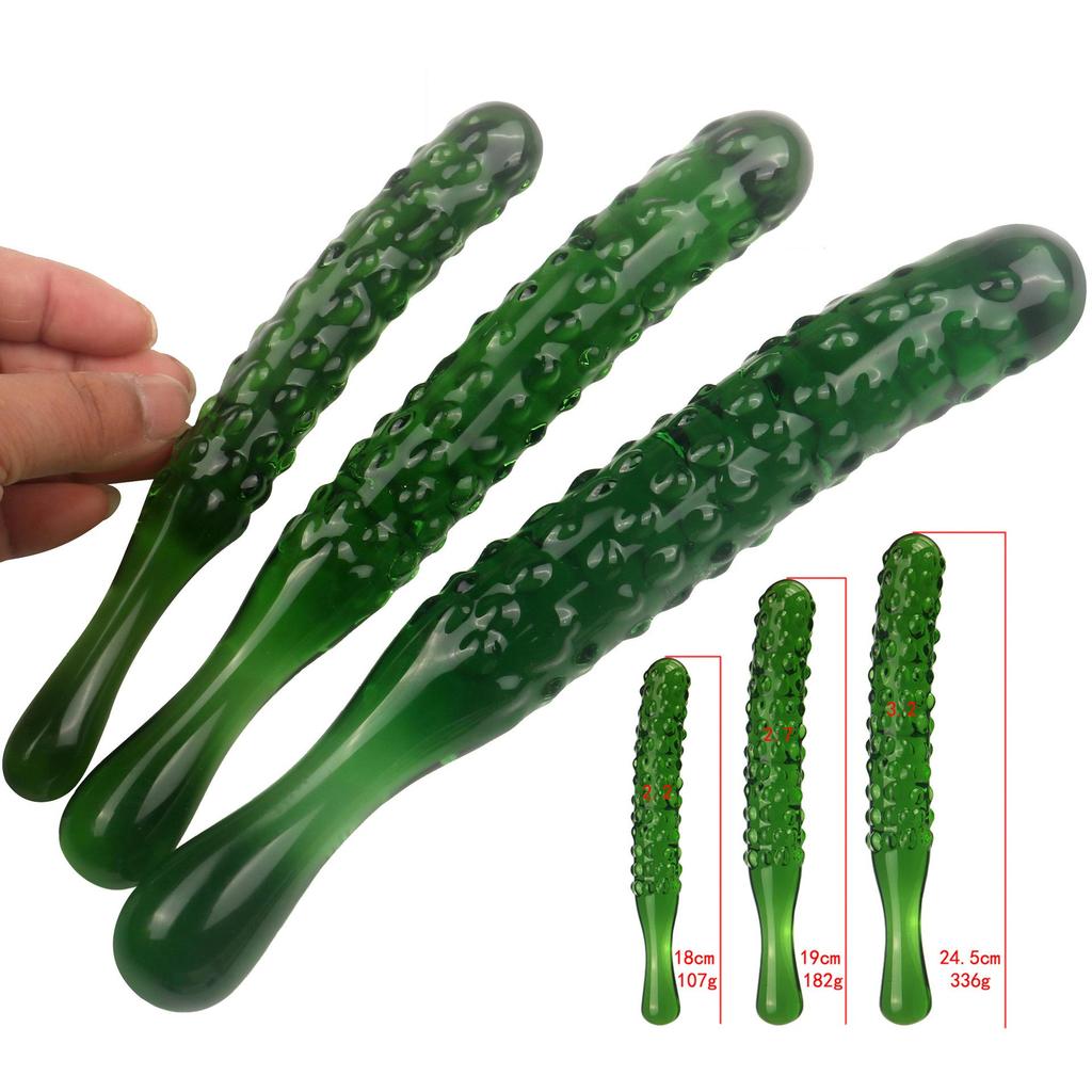 Glass Green Cucumber Adult Toy – Erotic Masturbator & Anal Plug