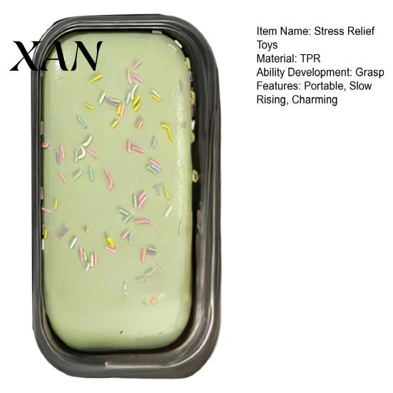Eisbox Spielzeug Weich Langsam Aufgehend Kuchen Kneten Realistisch Taro Dessert Fidget für Stress Befriedigende Sensorische Linderung Tragbares Dekompressions-Gadget Kinder