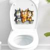 The Decorative Wall Stickers of The Messy Painted Kitten Combination Bathroom, Toilet and Toilet
