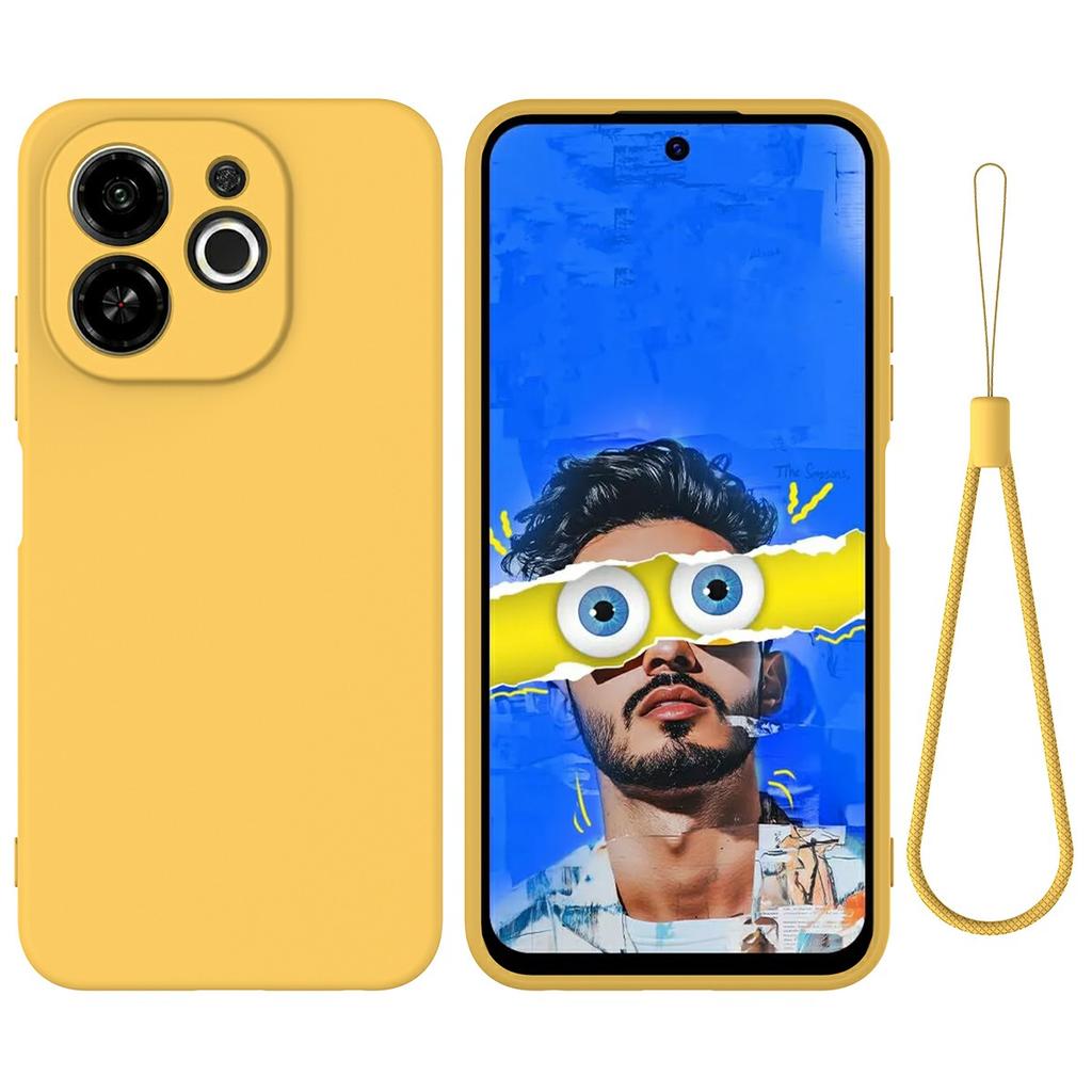 For TECNO Spark 30C 5G/Pop 9 5G Case Liquid Silicone Phone Back Cover with Hand Strap