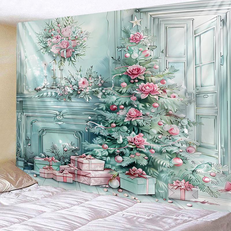 Christmas Tree Snowscape TapestryWall Hanging for Party Festival, Bedroom Office Living Room Home Decor, Wall Decoration