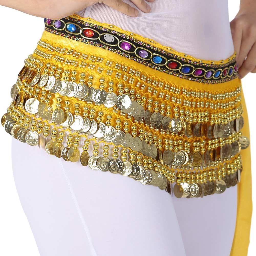 Rhinestone Hip Scarf Tassels Waist Chain Shiny Belly Dance Belt  Women