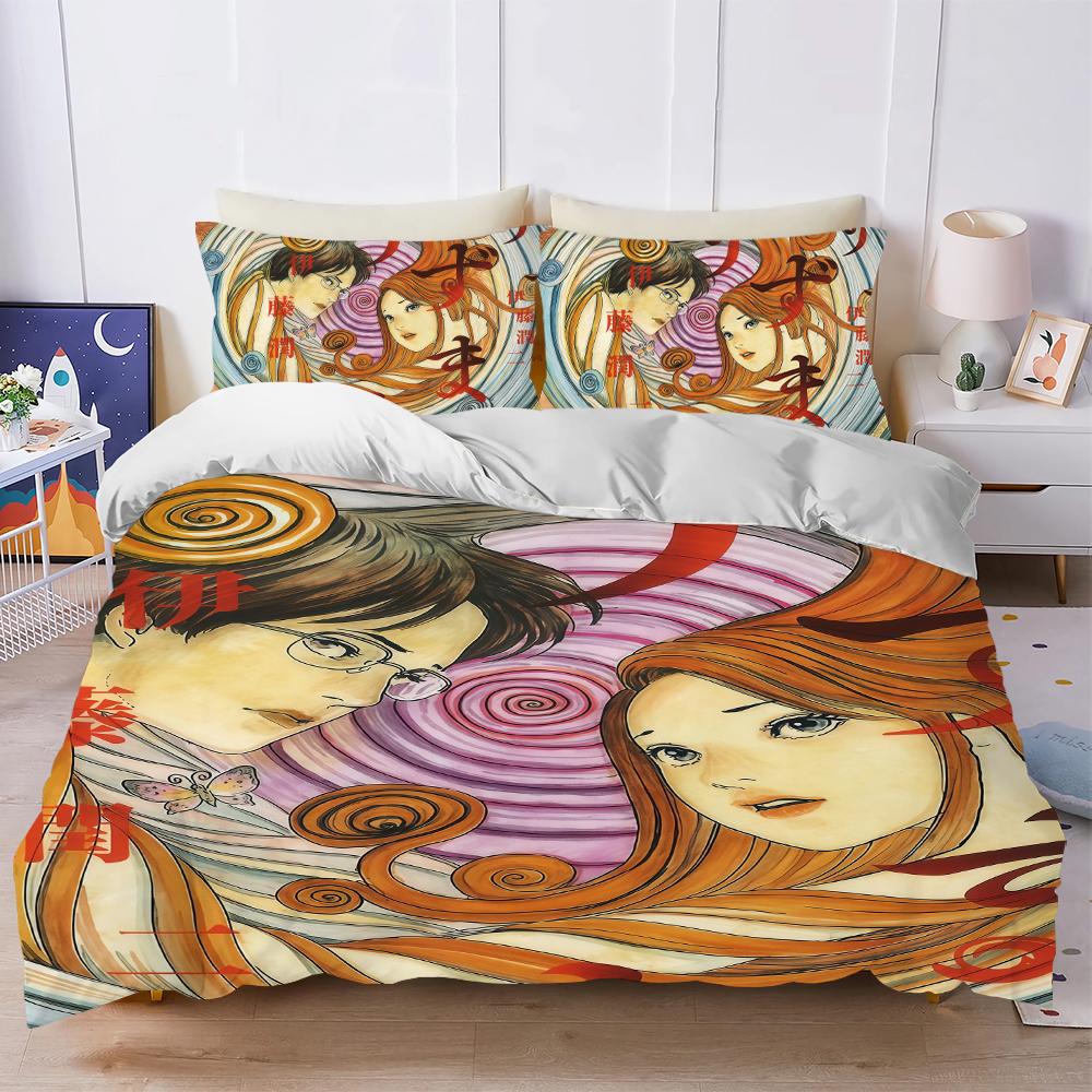 Horror J-Junji Ito Duvet Cover Set Soft Wash Bed 3 Piece Summer Comfortable Student Dormitory Home Baby Bedding Best seller