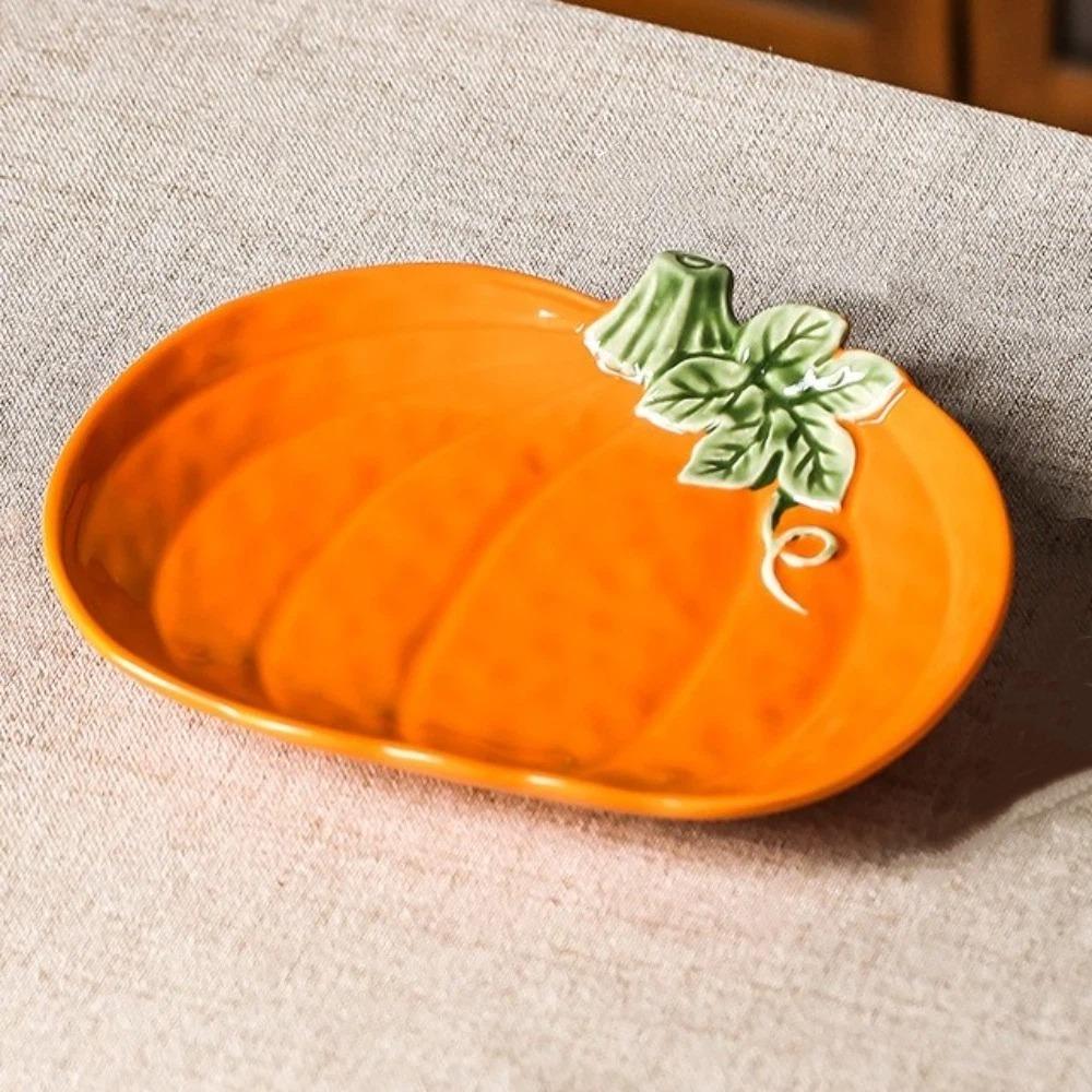 Deep Plates Dinner Plates Halloween Theme Soup Bowls Ceramic Pumpkin Bowl Holiday Decoration