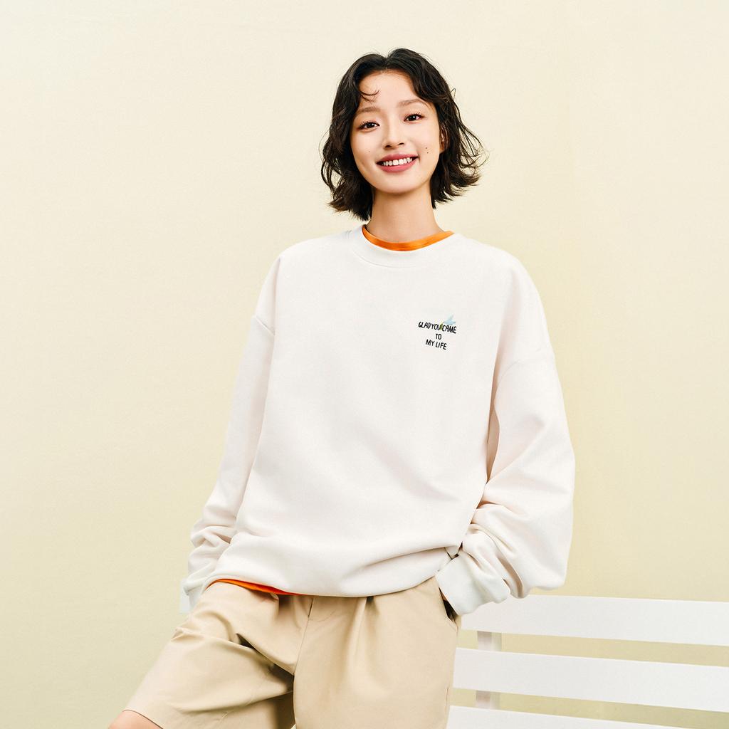 Anta Fox Bo Trendy Versatile Campus Commuting Casual Fashion Round Neck Fleece Warm Classic Retro Comfortable Sweatshirt Unisex Sweatshirt 972618702-4