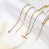 Hip-Hop 18K Gold Nischen Anhänger Schmuck Damen Persönlichkeit Trend Titanstahl T-förmiger Anhänger Halskette