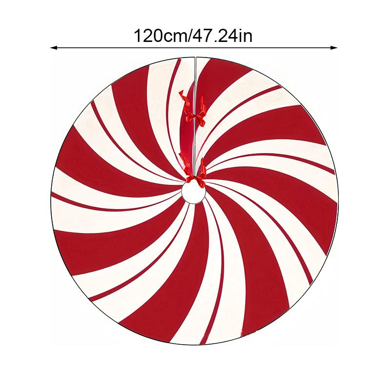 1PC Candy Christmas Tree Skirt Snowflake Christmas Decoration Skirt Christmas Holiday Short Plush New Year'S Party Double Swirl