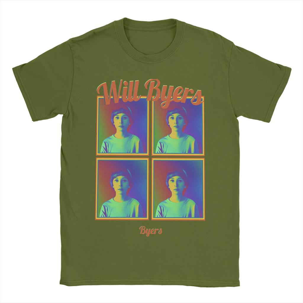 Men's Will Byers  T Shirts  Cotton Clothing Fashion Short Sleeve Crewneck Tee Shirt Printing T-Shirt