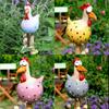 Resin Animal Sculpture Yellow Long Leg Rooster Garden Ornament For Home And Yard