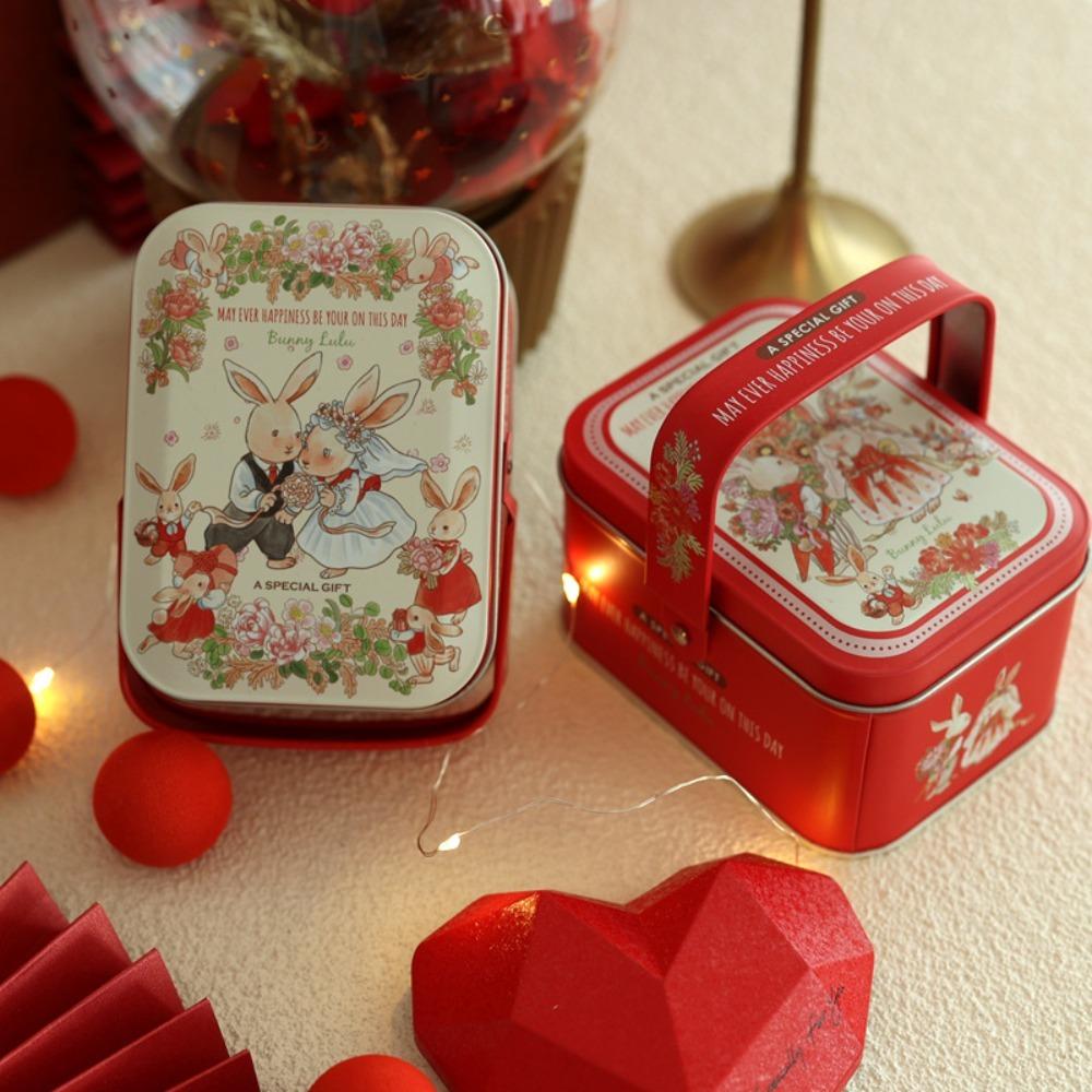 

with Handle Candy Tin Box Metal Small Suitcase Cute Gift Box Wedding 8
