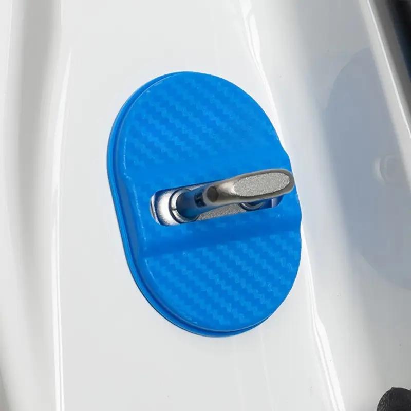 4KS Ochranné kryty zámků dveří auta Plastový kryt zámku dveří auta Tlumení nárazů Redukce hluku Zvukově izolační nálepky Těsnicí náplast Tlumič