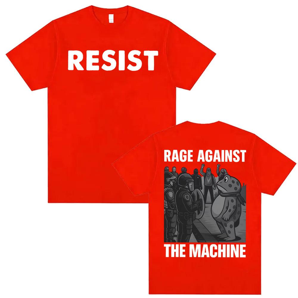 Funny Portland Frog Protest T Shirt Rage Against The Machine Graphic T Shirts Unisex Women Retro 100% Cotton Oversized T-shirt Tops 4XL