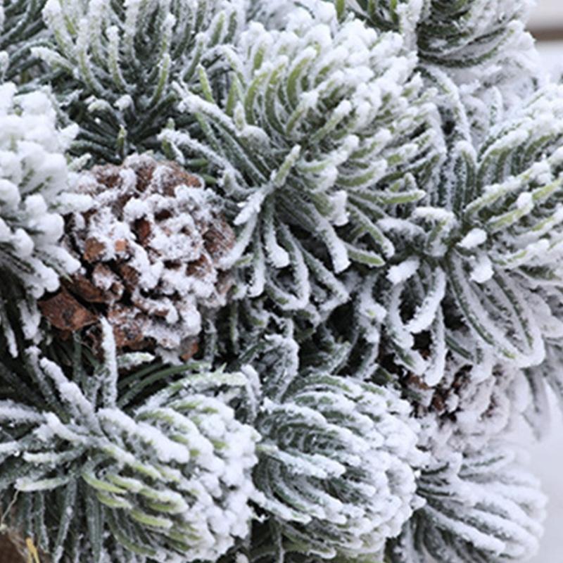 Snow Dusted Christmas Tree Desk Decoration With Wood 20cm Height For Living Room Bedroom Tabletop Decoration