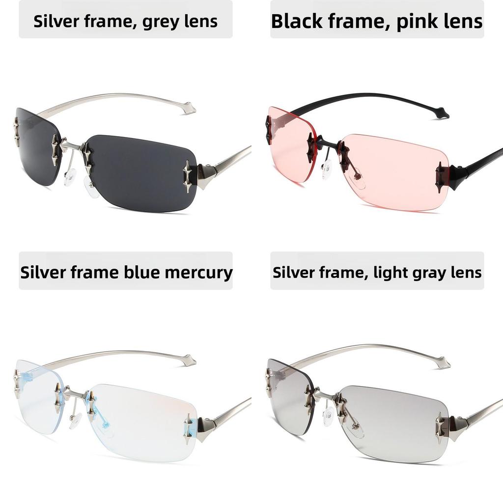 Unisex Frameless Sunglasses With Uv400 Protection For Party And Travel